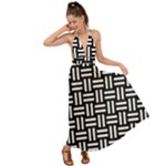 Frets Mosaic Pattern Geometric Backless Maxi Beach Dress