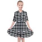 Frets Mosaic Pattern Geometric Kids  All Frills Chiffon Dress