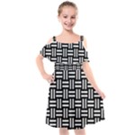 Frets Mosaic Pattern Geometric Kids  Cut Out Shoulders Chiffon Dress