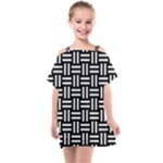 Frets Mosaic Pattern Geometric Kids  One Piece Chiffon Dress