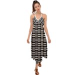 Frets Mosaic Pattern Geometric Halter Tie Back Dress 