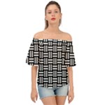 Frets Mosaic Pattern Geometric Off Shoulder Short Sleeve Top