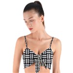 Frets Mosaic Pattern Geometric Woven Tie Front Bralet