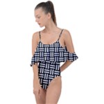 Frets Mosaic Pattern Geometric Drape Piece Swimsuit