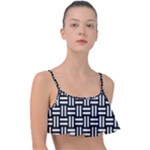 Frets Mosaic Pattern Geometric Frill Bikini Top