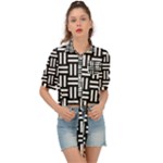 Frets Mosaic Pattern Geometric Tie Front Shirt 