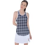 Frets Mosaic Pattern Geometric Racer Back Mesh Tank Top