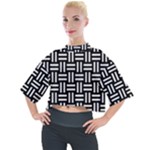 Frets Mosaic Pattern Geometric Mock Neck T-Shirt