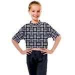 Frets Mosaic Pattern Geometric Kids Mock Neck T-Shirt