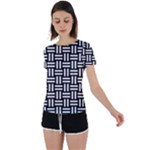 Frets Mosaic Pattern Geometric Back Circle Cutout Sports T-Shirt