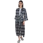 Frets Mosaic Pattern Geometric Maxi Satin Kimono