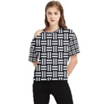 Frets Mosaic Pattern Geometric One Shoulder Cut Out T-Shirt