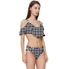 Ruffle Edge Tie Up Bikini Set	 