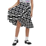 Frets Mosaic Pattern Geometric Kids  Ruffle Flared Wrap Midi Skirt