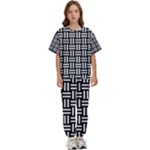 Frets Mosaic Pattern Geometric Kids  T-Shirt and Pants Sports Set