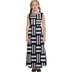 Frets Mosaic Pattern Geometric Kids  Satin Sleeveless Maxi Dress