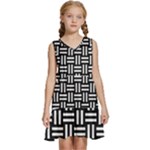 Frets Mosaic Pattern Geometric Kids  Sleeveless Tiered Mini Dress