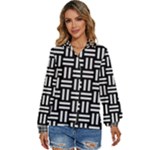 Frets Mosaic Pattern Geometric Women s Long Sleeve Button Up Shirt