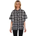 Frets Mosaic Pattern Geometric Women s Batwing Button Up Shirt