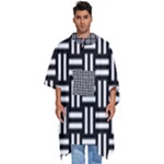 Frets Mosaic Pattern Geometric Men s Hooded Rain Ponchos