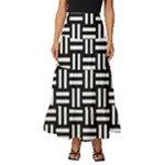 Frets Mosaic Pattern Geometric Tiered Ruffle Maxi Skirt