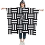 Frets Mosaic Pattern Geometric Women s Hooded Rain Ponchos