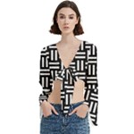 Frets Mosaic Pattern Geometric Trumpet Sleeve Cropped Top