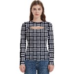 Frets Mosaic Pattern Geometric Women s Cut Out Long Sleeve T-Shirt