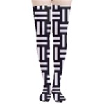 Frets Mosaic Pattern Geometric Thigh High Stockings