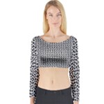 Marble Cracked Pattern Surface Long Sleeve Crop Top