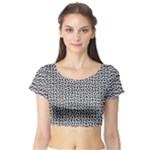 Marble Cracked Pattern Surface Short Sleeve Crop Top