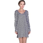 Marble Cracked Pattern Surface Long Sleeve Nightdress