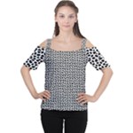 Marble Cracked Pattern Surface Cutout Shoulder T-Shirt