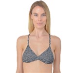 Marble Cracked Pattern Surface Reversible Tri Bikini Top