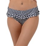 Marble Cracked Pattern Surface Frill Bikini Bottoms