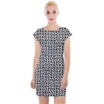 Marble Cracked Pattern Surface Cap Sleeve Bodycon Dress