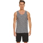 Marble Cracked Pattern Surface Men s Wide Collar Tank Top