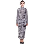 Marble Cracked Pattern Surface Turtleneck Maxi Dress