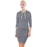 Marble Cracked Pattern Surface Quarter Sleeve Hood Bodycon Dress