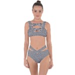 Marble Cracked Pattern Surface Bandaged Up Bikini Set 