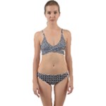 Marble Cracked Pattern Surface Wrap Around Bikini Set