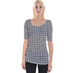 Marble Cracked Pattern Surface Wide Neckline T-Shirt