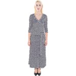 Marble Cracked Pattern Surface Quarter Sleeve Wrap Maxi Dress