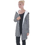 Marble Cracked Pattern Surface Longline Hooded Cardigan