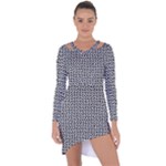 Marble Cracked Pattern Surface Asymmetric Cut-Out Shift Dress