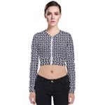 Marble Cracked Pattern Surface Long Sleeve Zip Up Bomber Jacket