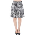 Marble Cracked Pattern Surface Velvet High Waist Skirt