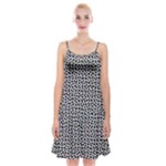 Marble Cracked Pattern Surface Spaghetti Strap Velvet Dress