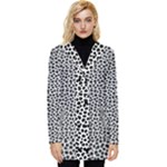 Marble Cracked Pattern Surface Button Up Hooded Coat 