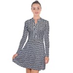 Marble Cracked Pattern Surface Long Sleeve Panel Dress